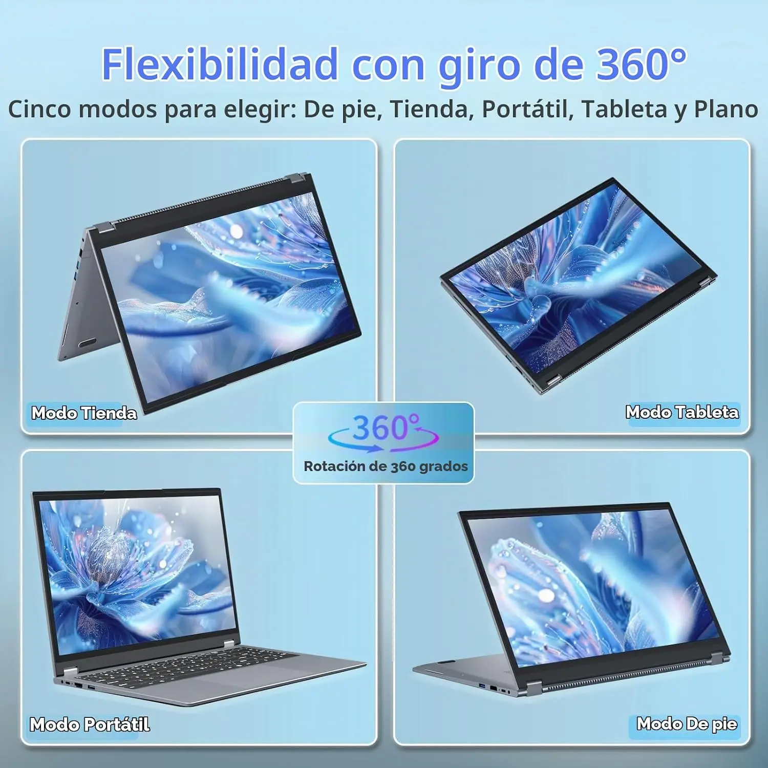 Laptop 2-in-1 da 15,6 pollici con schermo touchscreen, laptop con Windows 11 e processore Ryzen 3 3200U, laptop con 16 GB di RAM e 512 GB di SSD, laptop 360. ° Schermo Touch 1080P FHD IPS Type-C