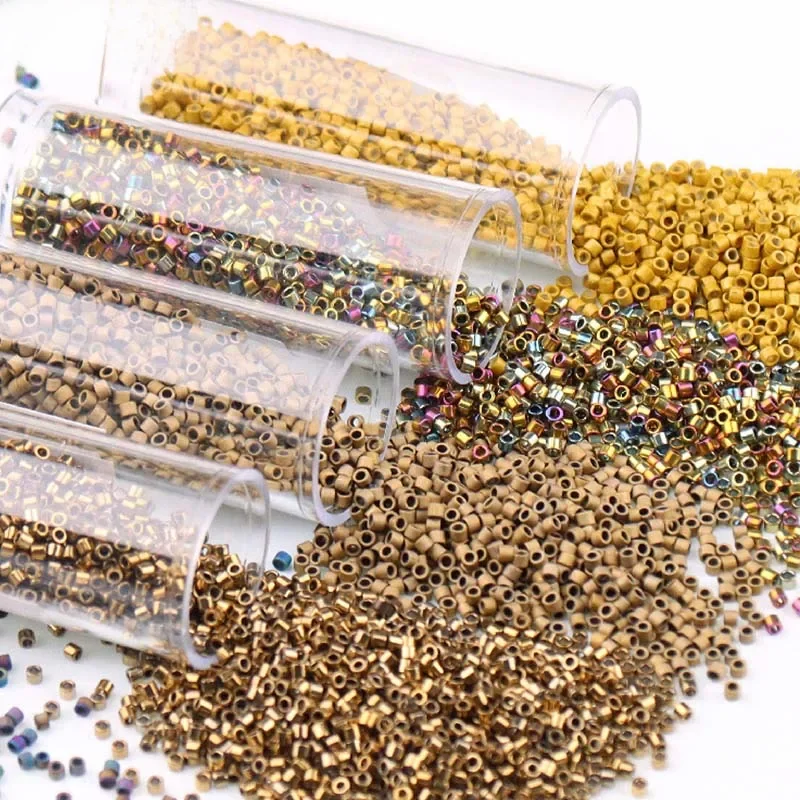 10g/Tube 1.3 * 1.6mm Ogólne japońskie metaliczne koraliki szklane 11/0 Luźne koraliki dystansowe do tworzenia biżuterii DIY Szycie — zdjęcie 2