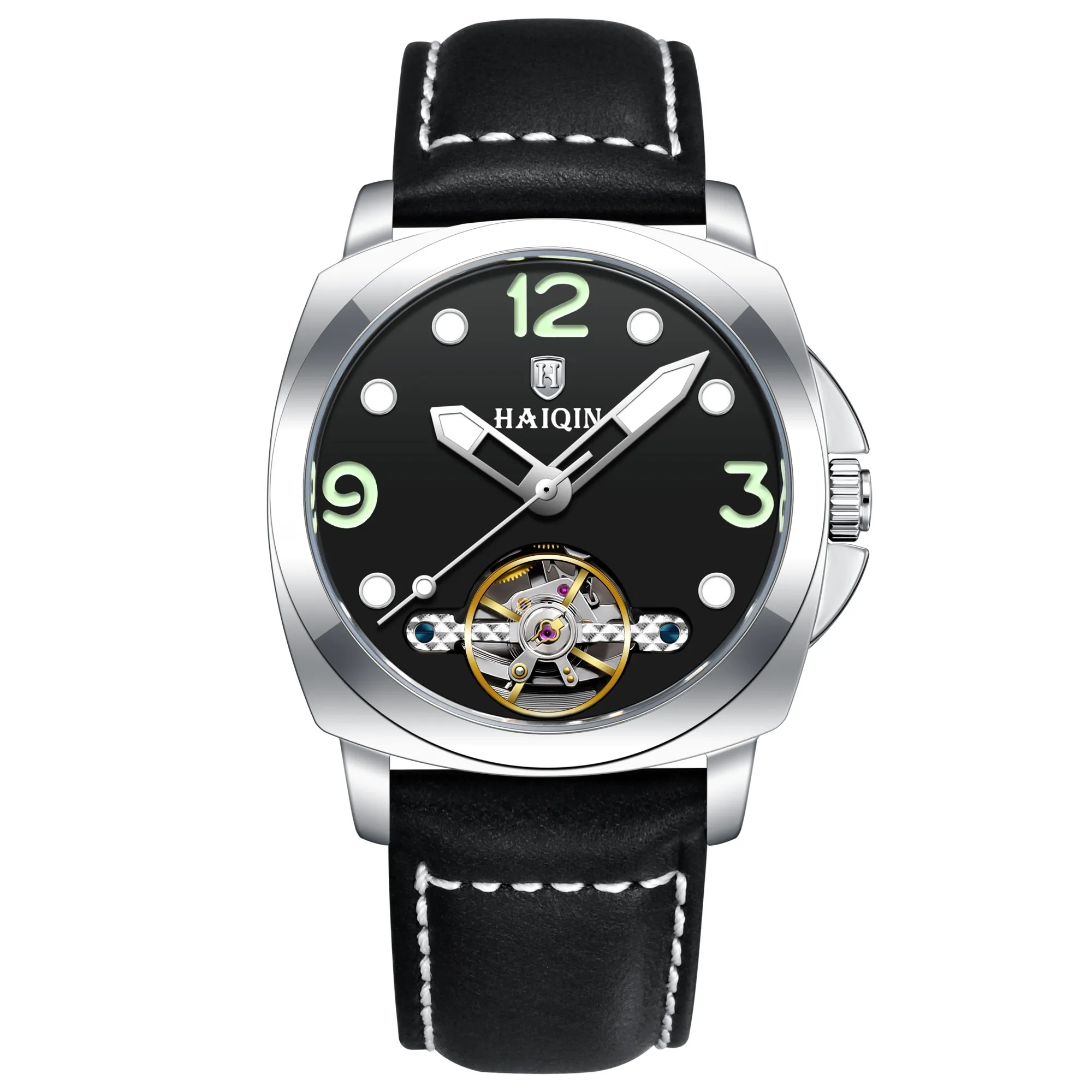 2026 New HAIQIN Skeleton Tourbillon Men's Watches Top Luxury Automatic Watch For Men Sporty Elegant Mechanical Wristwatch