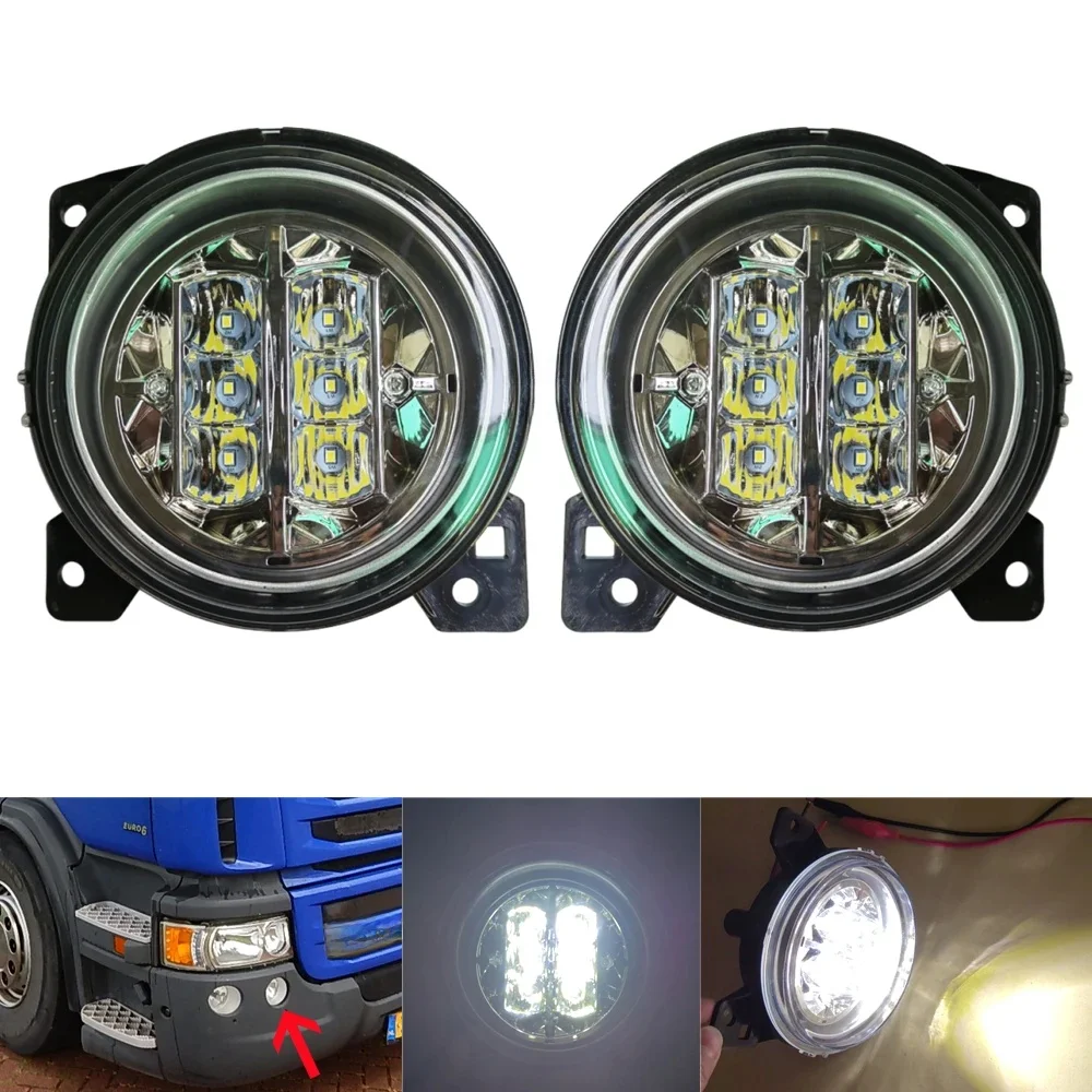 1 paire de feux antibrouillard auxiliaires LED 24V pour Scania G440 G450 P380 P410 R450 R620, phare de camion, lampe de signalisation avant, pièces de rechange