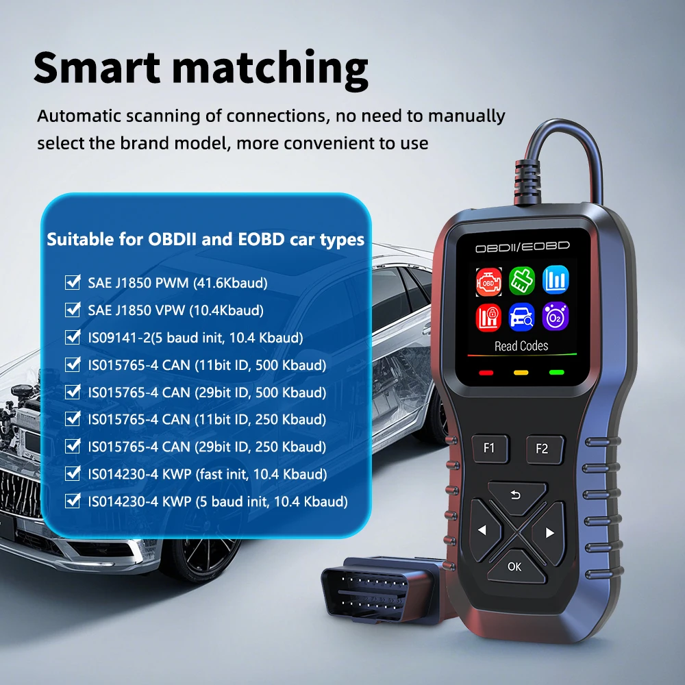 Car OBDII Diagnostic Tool 12 Language Support, Color Screen, Engine Fault Diagnosis Clearance, Multi - Function Vehicle Detectio