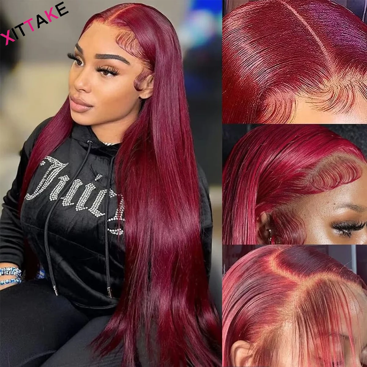 99j Straight Lace Frontal Wigs Human Hair 13X4 Transparent Lace Frontal Human Hair Wigs For Woman 20Inch 250% Remy Glueless Wigs