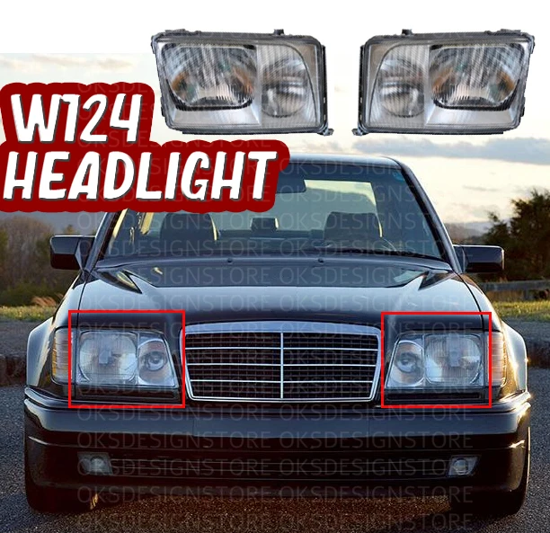 For Mercedes Benz E Class W124 C124 A124 S124 European Headlight pair set NEW  1993 ,1994,1995 19961248209359