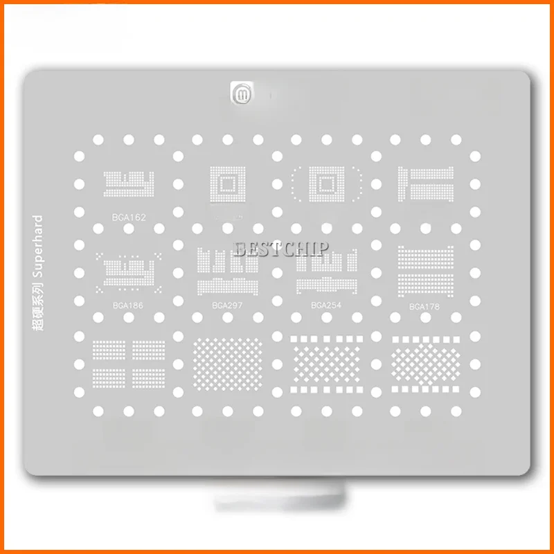 AMAOE EMMC3 BGA Reballing Stencil For Android Nand Flash EMMC EMCP UFS LPDDR PCIE 153 162 169 200 221 254 60 70 186 200 Tin Net — zdjęcie 2