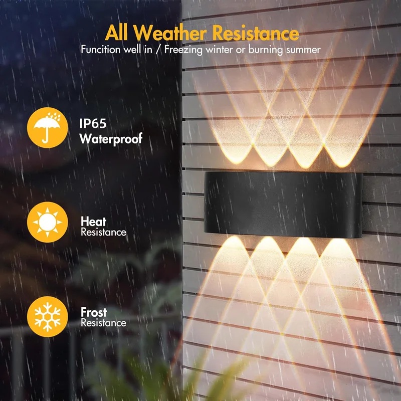 Aluminum LED Wall Lamp Waterproof IP65 interior wall light Up and Down Outdoor Garden Lights Bedroom Living Room Stairs Lighting