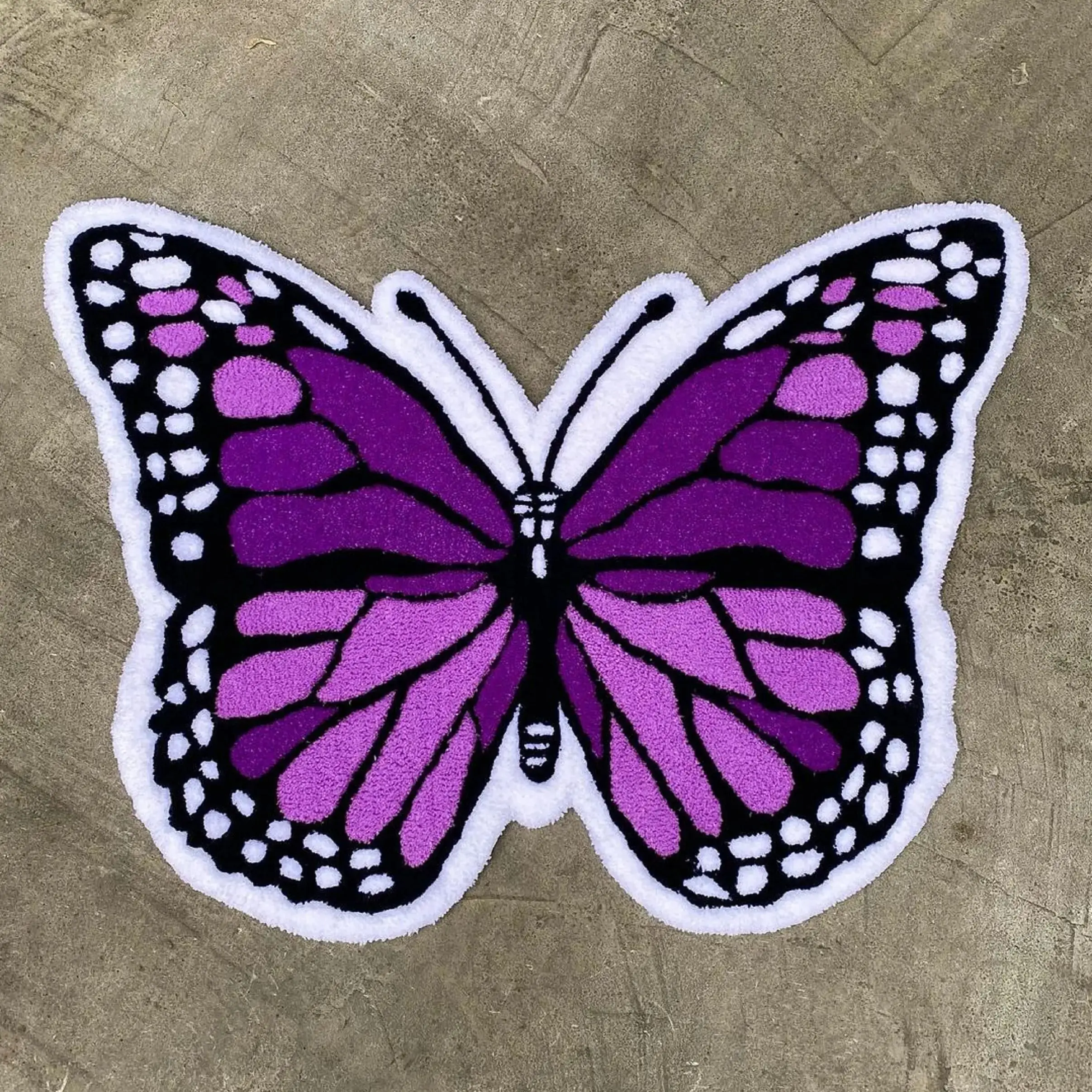 

Butterfly Custom Handmade Rug Housewarming Gift Handmade Non-Slip Purple Romantic Home Decoration Carpets