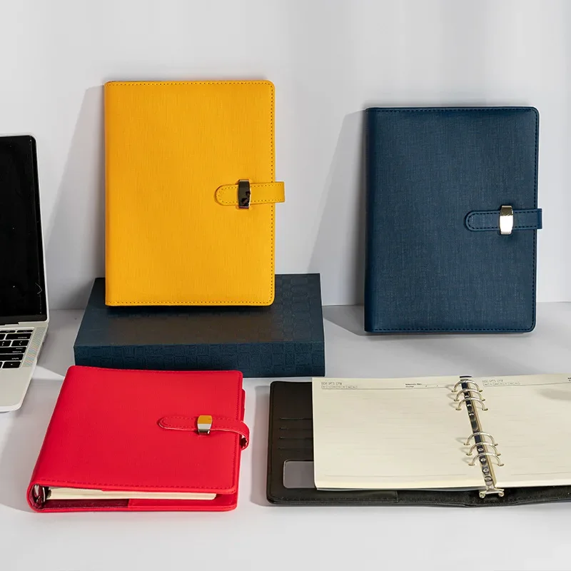 A5 23x17cm 6 segregator PU Clip-on notatnik skórzany luźny liść okładka notesu Agenda Planner organizator szkolne artykuły biurowe — zdjęcie produktu 7