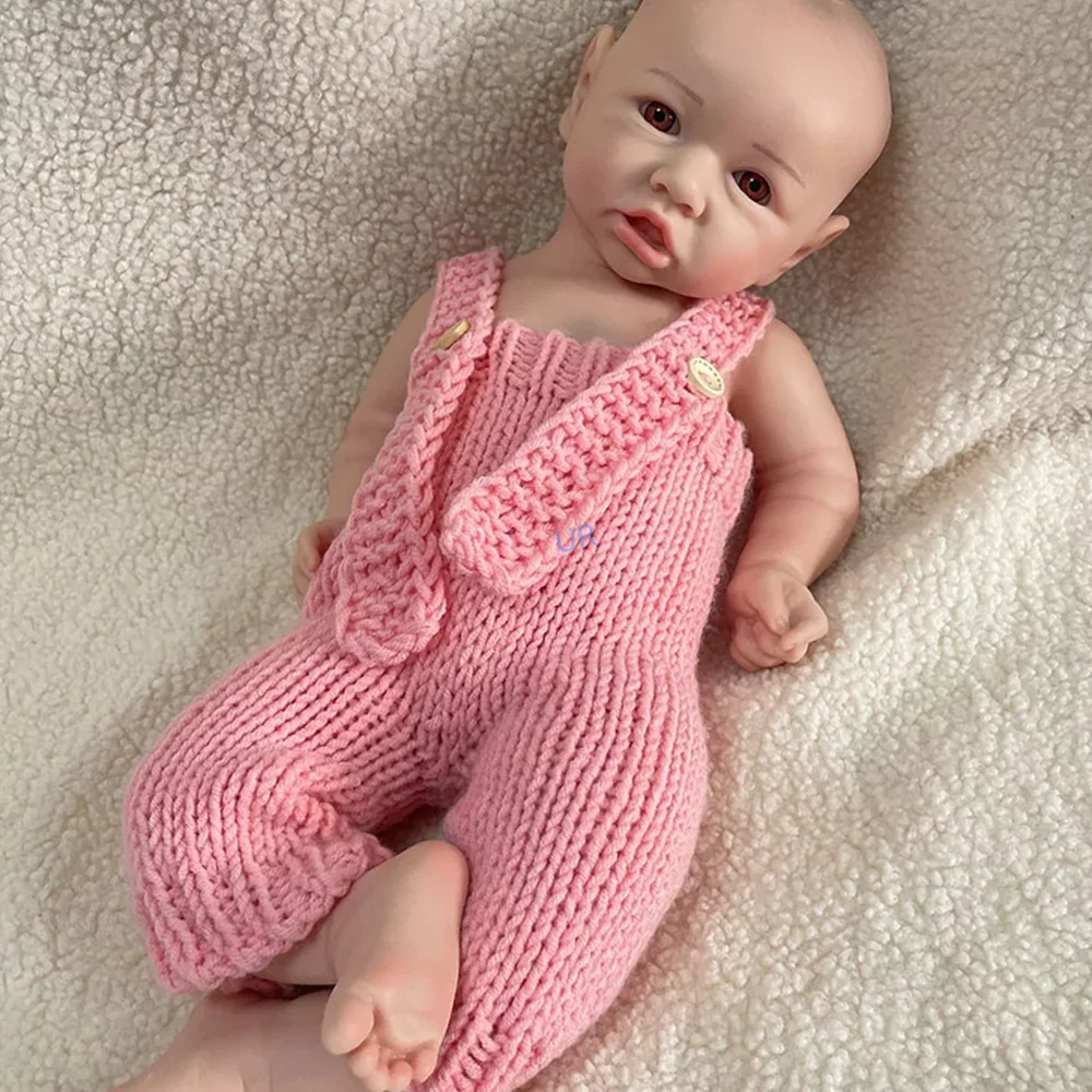 17 인치 다시 태어난 아기 인형 Saskia 실물 같은 3D 수제 페인트 피부 신생아 인형 아이 선물 Muñeca For Kids Age 3+ Holiday Gifts