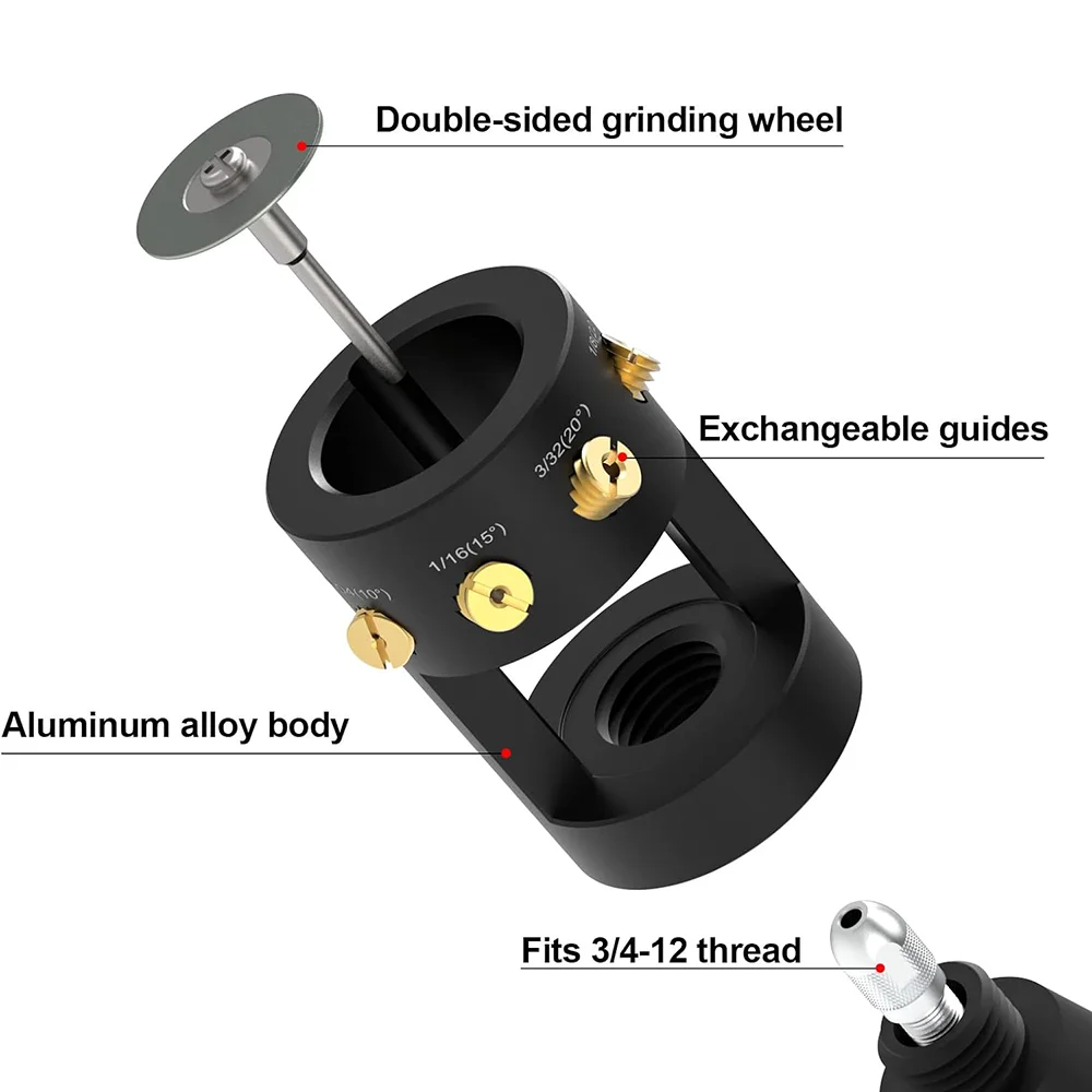 Tungsten Electrode Grinder TIG Welding Tools Multi-Angle and Offset Horizontal Hole Grinder with Cutoff Slot for Welding Aids