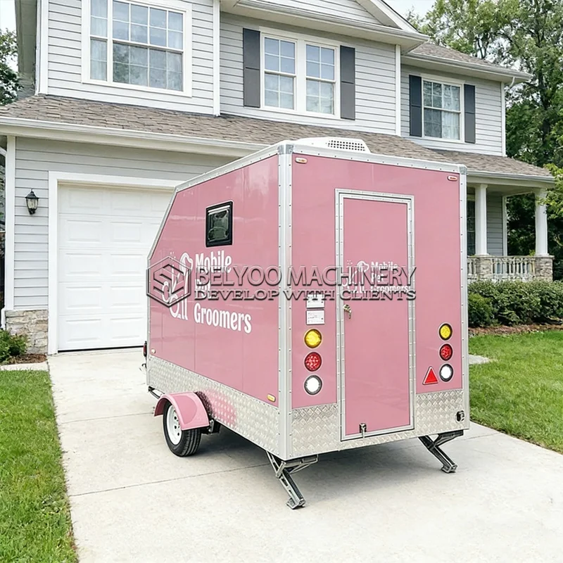 Belyoo Custom Mobile Dog Grooming Trailer for Sale USA Fully Equipped Pet Salon Van Truck Dog Wash Station New Design
