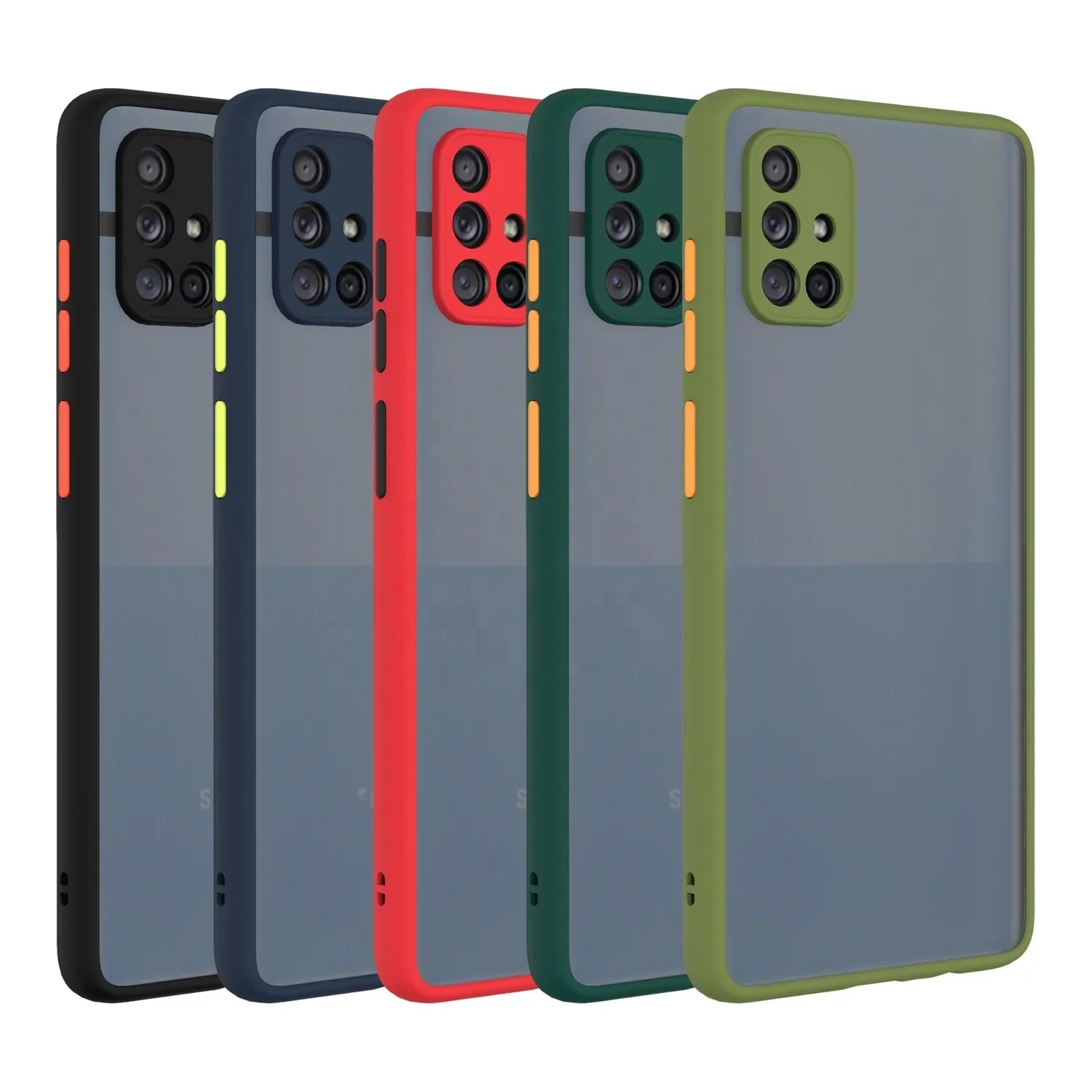 Skin Flag-Coque de téléphone translucide en PC et TPU, étui pour Samsung Galaxy S10 Plus, S20 FE, S20 Ultra, S21, S22, S9, S8, Note 10 Plus, 20, 10, 9, 8, 256