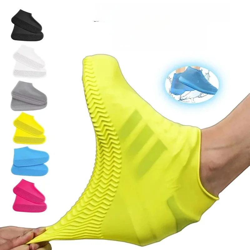 Couvre-chaussures imperméables en silicone pour les jours de pluie en plein air, couvre-chaussures en caoutchouc coordonnants, couvre-bottes de pluie, accessoires, S, M, L, 1 paire