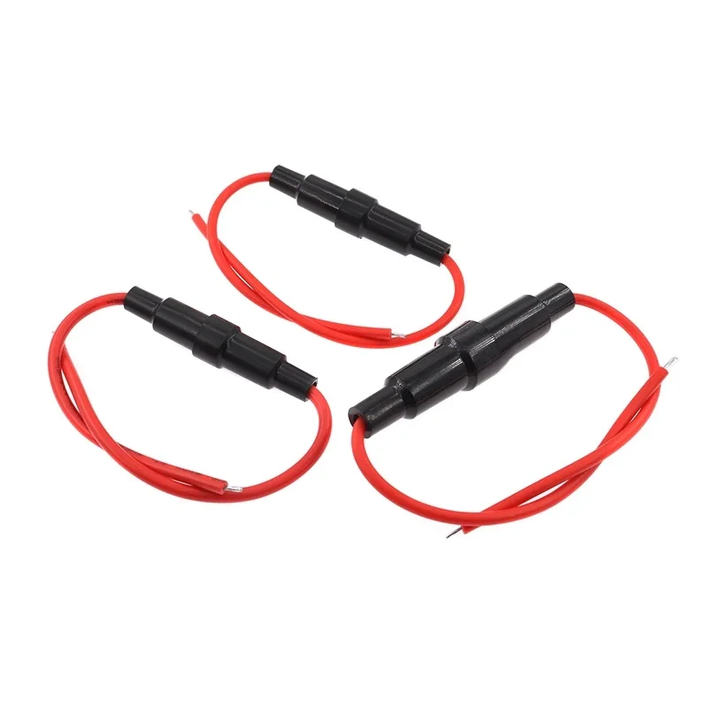 Boîtes à fusibles automatiques en verre en ligne, types de vis de support, boîtier de tube, maintien par soufflage, ligne de fil de support, 5x20mm, 6x30mm, 250V, 125V, 12V, 5 pièces