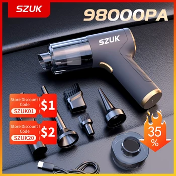 SZUK 98000PA 차량용 진공 청소기, 강력한 흡입, 휴대용 무선 가전 제품, 미니 강력한 청소 기계 Best5 SZUK 98000PA 차량용 진공 청소기, 강력한 흡입, 휴대용 무선 가전 제품, 미니 강력한 청소 기계 Best5