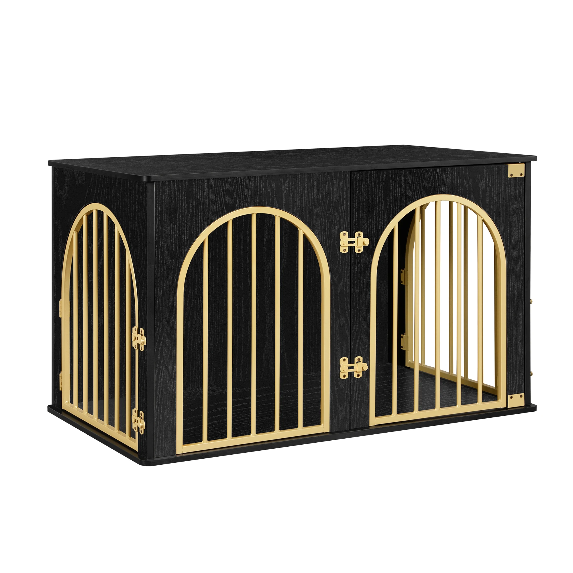 Robuuste hondenkennelmeubels, 100 cm hondenbox voor thuis, 3 deuren, boogdeur, moderne hondenbox voor binnen, bijzettafel - afbeelding 1