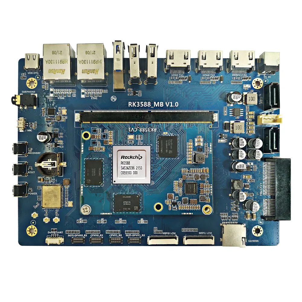 RK3588 Main Board 8-core 64-bit 8K AI Core Board 8nm NPU 6.0Tops Computing Power Support Android Linux Ubuntu