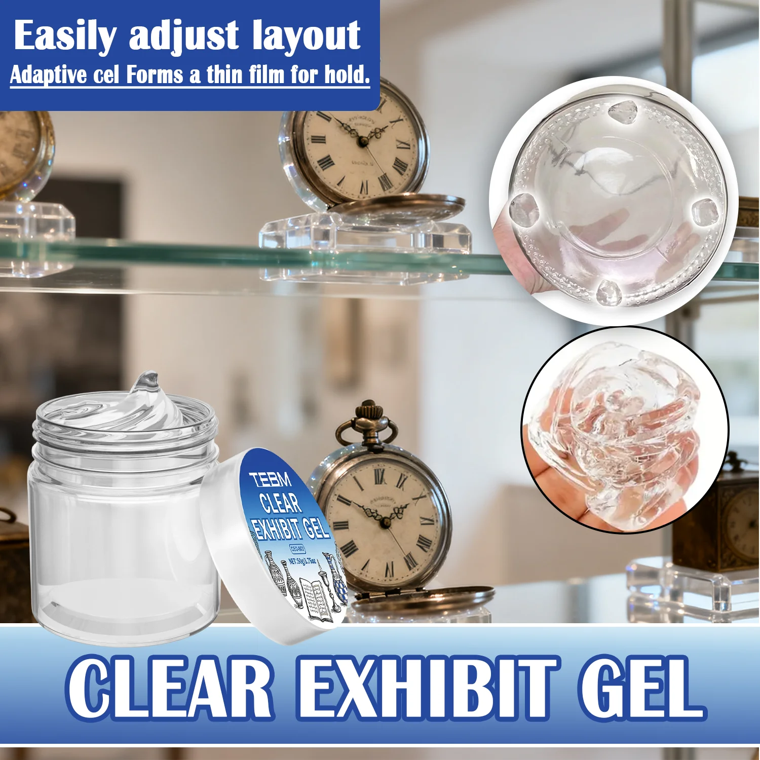 Earthquake Proof Adhesive Gel Strong Museum Putty for Securing Fragile Items, Prevent Falls from Vibrations, Removable Cleanly