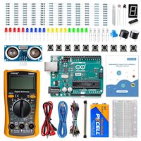 SunFounder Beginner's Lab Starter Kit with Original Arduino Uno R3 REV3 Board Multimeter Basic to Advance 25 Projects Program