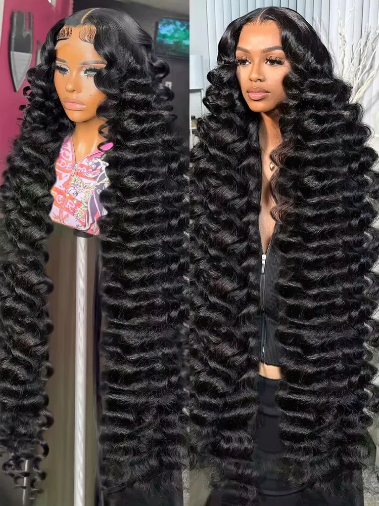 

Mossily Loose Deep Wave HD 13x6 Lace Front Human Hair Wigs 30 40 Inch Brazilian Curly Water Wave 13x5 Lace Frontal Wig For Women