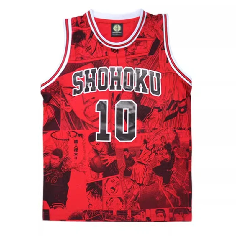 Zestaw koszulek szkolna drużyna koszykówki Anime Shohoku No10 Sakuragi kreskówka zestaw koszulek Slam Dunk przebranie na karnawał mundur odzież