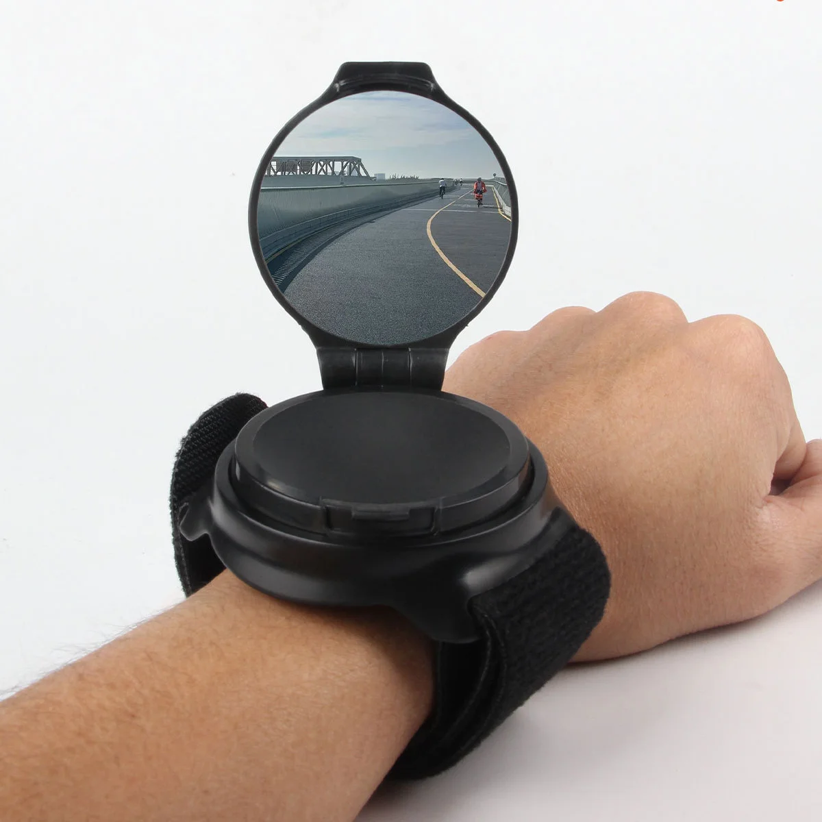 

360 degree convex lens acrylic lens ABS shell suitable for bicycle motorcycle riding safety equipment wrist rearview mirror