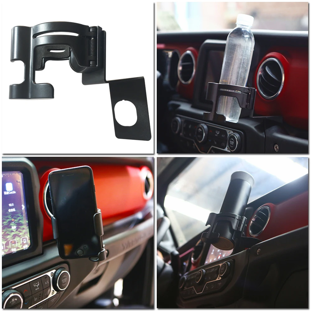 SXMA JL1069 Phone Water Cup Holder Mount Automobile Cradles Ultra-Sturdy Non-Shaking for Jeep JL for Wrangler 2018+