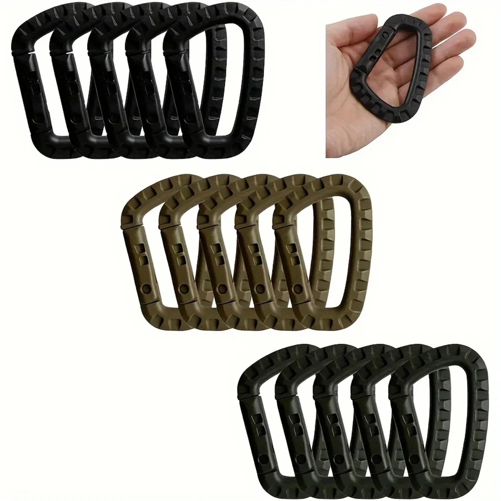 

10PCS Tactical Plastic Carabiner Molle Clip Light Weight D-Ring Carabiner Hanging Hook Clip Backpack Hanging Buckle