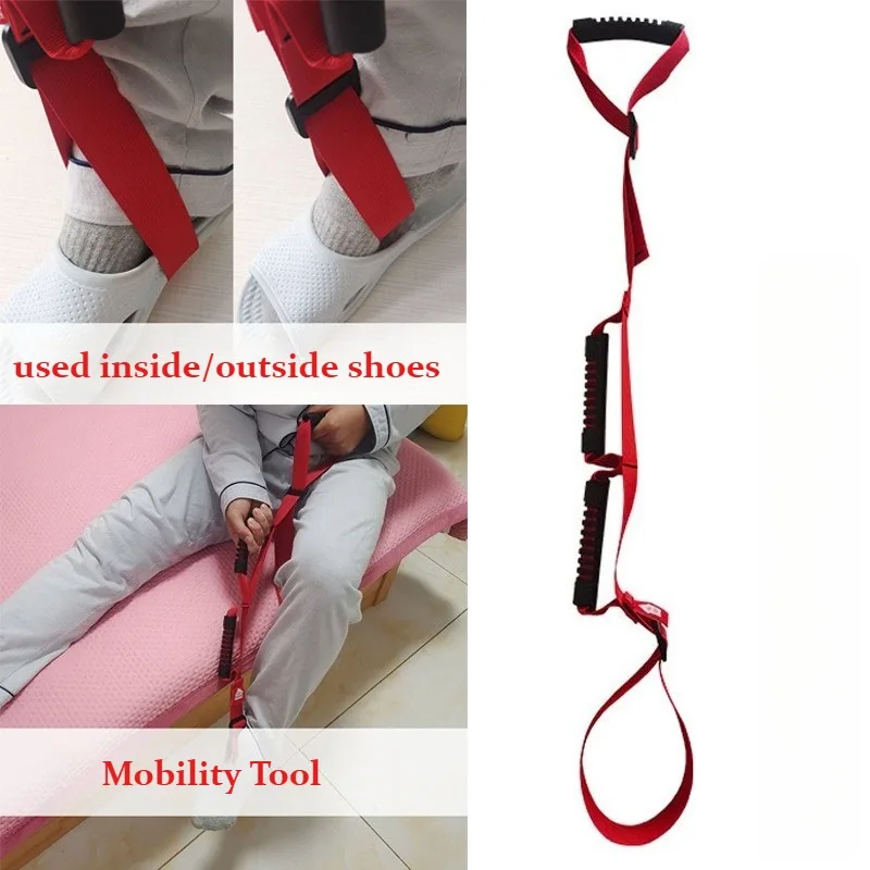 

113 см длинный подъемник для ног, инструмент для мобильности, ремень для подъема ног, безопасный нейлоновый помощник, подъемник для ног, помощь в передвижении для пожилых людей
