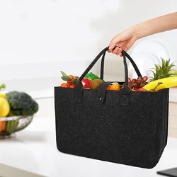 Women Shopping Bag Felt Tote Bag Foldable Grocery Basket Large Storage Bags Utility Tote Handbag for Picnic Beach Pool Travel