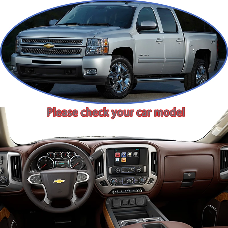 Dashboard Mat Cover Pad for Chevrolet Silverado GMC Sierra K2XX 1500 LD 2500 3500 2014~2018 Car Rug Accessories Dash Mat Sticker