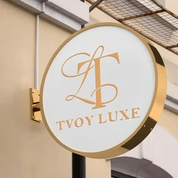 Outdoor Business Signboard Light Box LED Shop Signage Round Street Light Sign Acrylic Metal Light Sign Wall Hanging Decor Signs