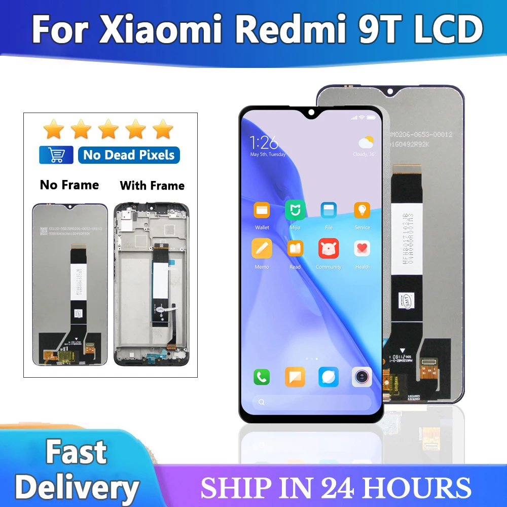 

Tested 6.53" For Xiaomi Redmi 9T LCD Display Touch Screen Digitizer Assembly With Frame J19S M2010J19SG M2010J19SY LCD