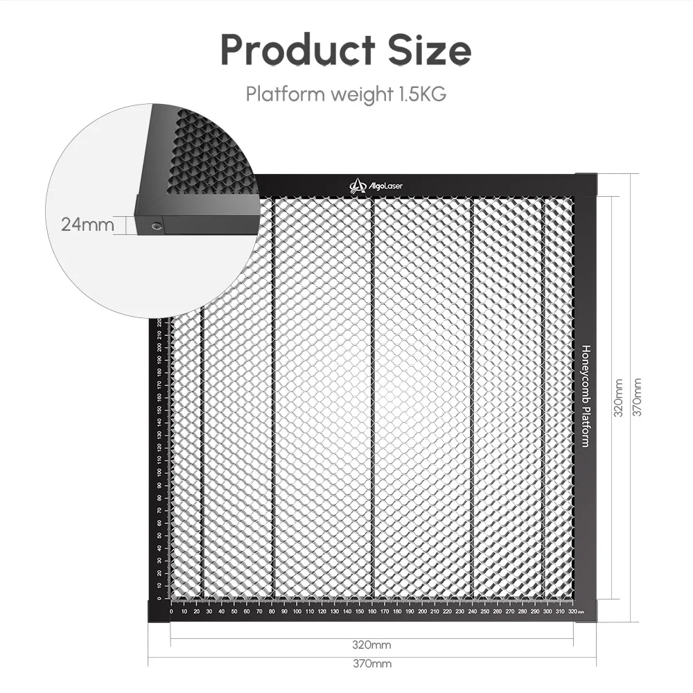 AlgoLaser 레이저 조각기 허니콤 베드 40x40cm 스틸 허니콤 작업 패널 (파이버 CO2 레이저 및 커팅 레이저 조각기 액세서리)
