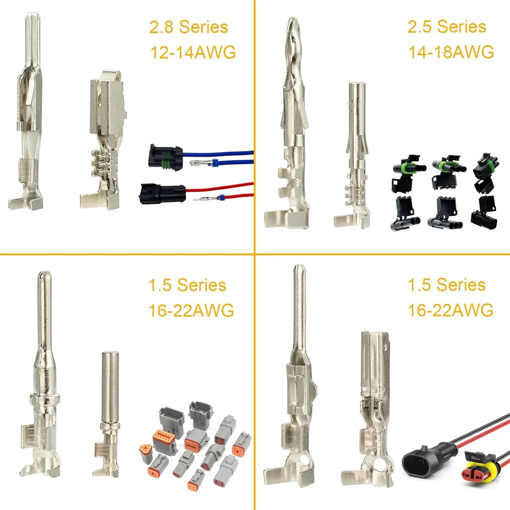 859 stücke Automotive Elektrische Pin Anschlüsse Kit 1,5/1,8/2,5/2,8mm Pin Terminals Draht Stecker Pins männlich Weiblich Crimp Pins – Detail 3