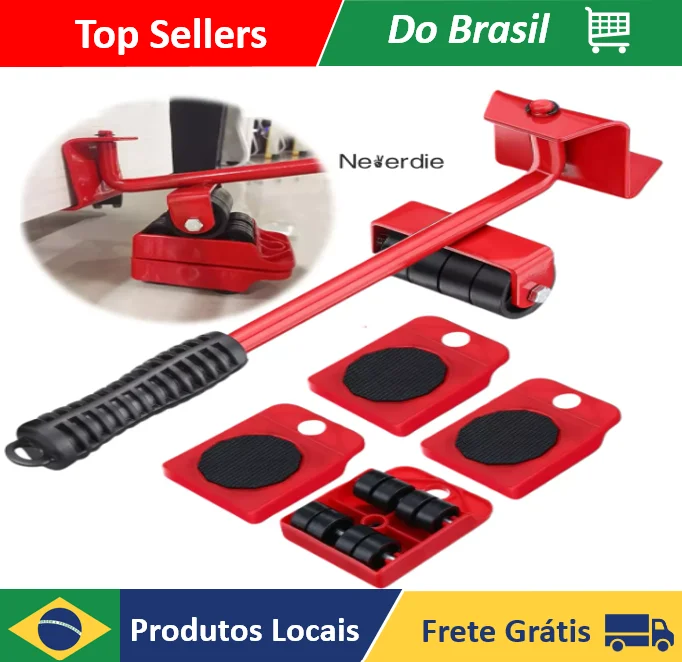 Aparelho Movedor Kit 5 Movedor Rodinhas Para Mudança De Móveis Grandes - Neverdie Store