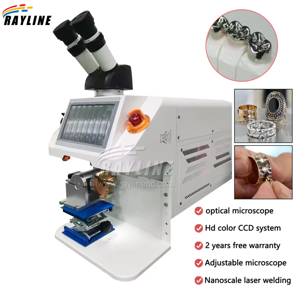 Mesin las Laser mikro layar sentuh, untuk cincin perhiasan liontin Laser solder dengan mikroskop CCD 220V 110V