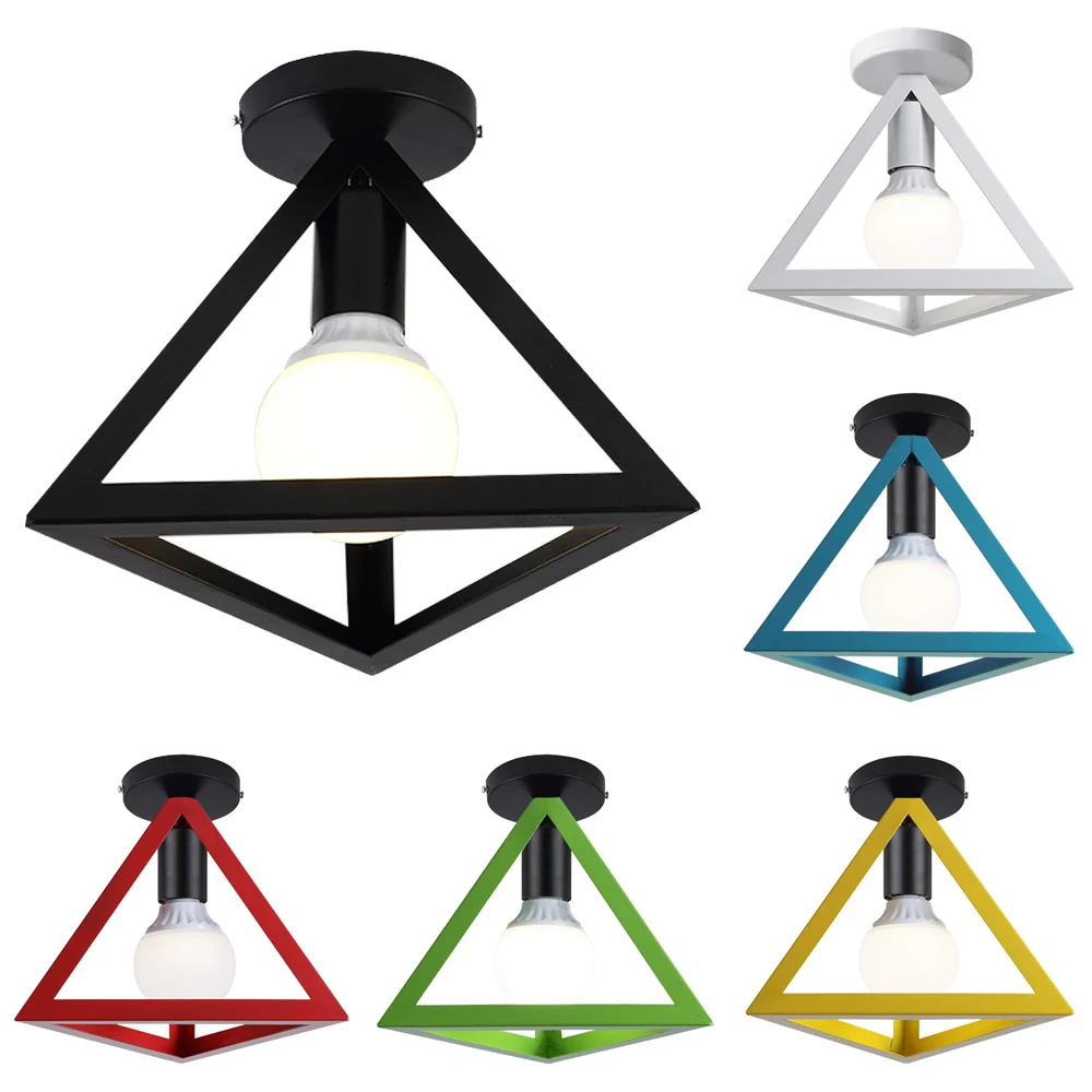 

Винтажный треугольный потолочный светильник с абажуром, современный скандинавский ретро железный потолочный светильник для гостиной, спальни, ванной комнаты, кухни, домашний декор