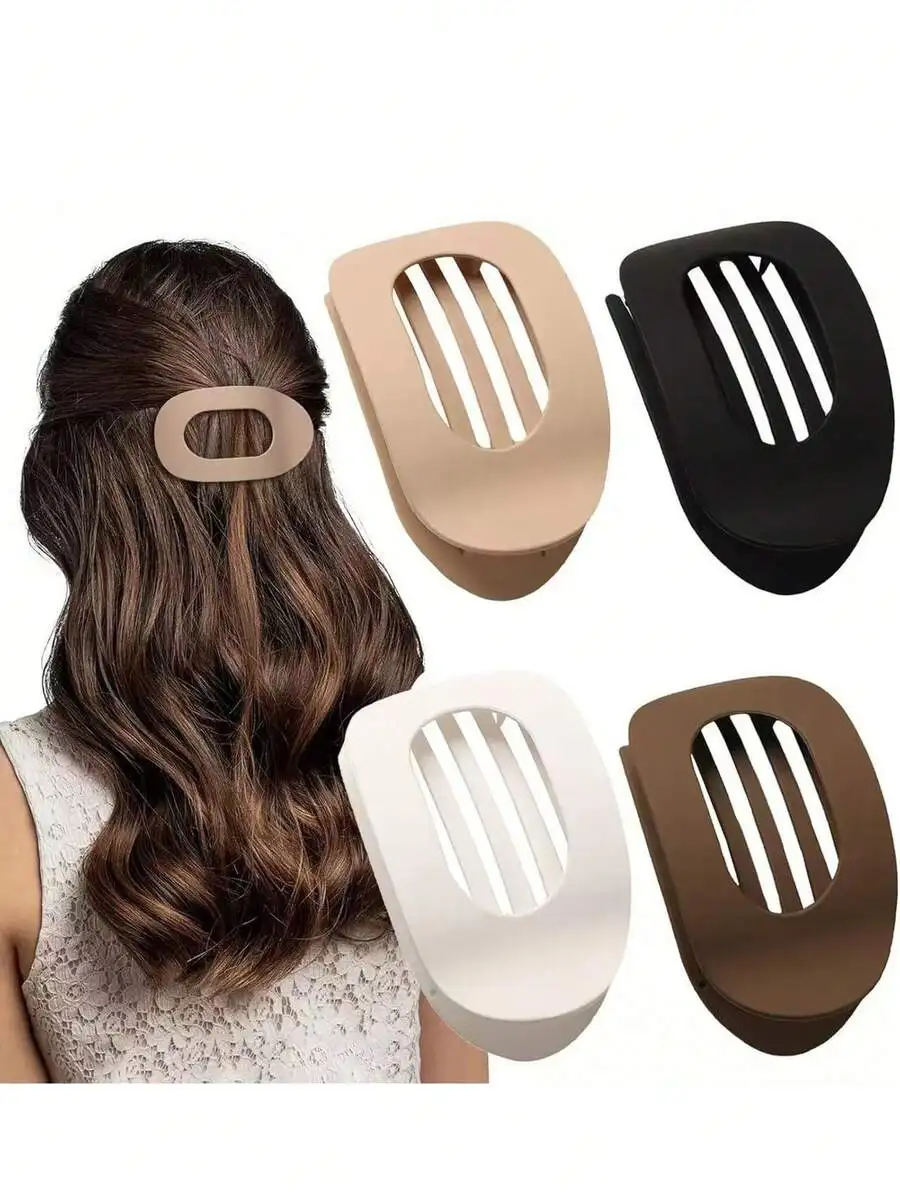

Women's 12cm/4.72in Large Matte Black, Beige, Khaki, Brown, Lightweight Plastic Hair Clips, Fashion Versatile High-End Elegant Simple Minimalist Solid Color Hair Claws, Suitable For Daily Outing, Casual, Party, Commute, Hair Styling, Face Washing, Makeup