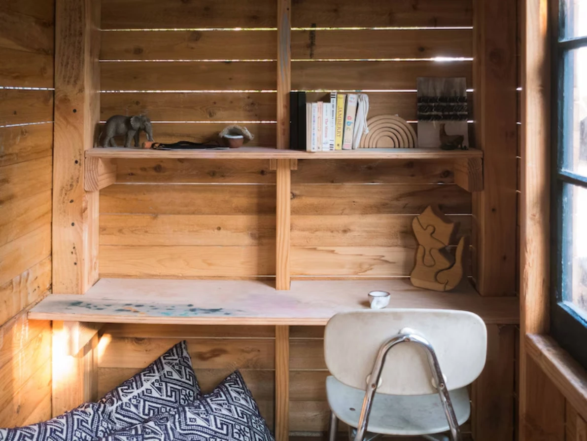 Modern Playhouse Plans (Printed Booklet) 4x8 Lean-To Design | DIY Kids Backyard Fort Blueprints | Outdoor Wood House Guide