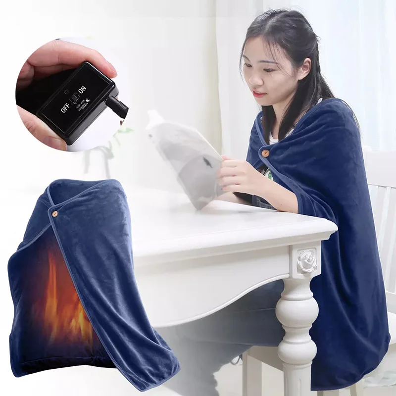 

Electric Heating Blanket Usb Heating Pad Shawl Shoulder Heat Pad Flannel Blanket Warmer Suitable for Car Office Household
