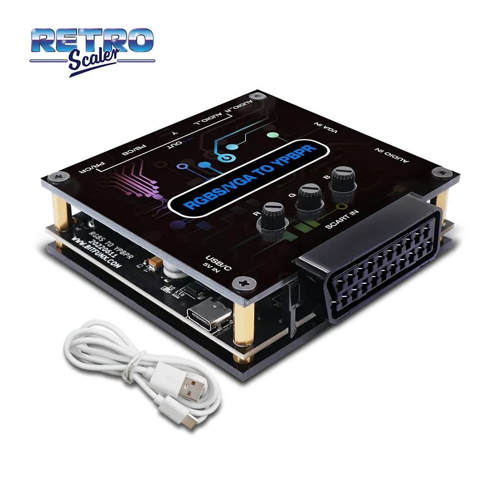 RetroScaler RGBS (Scart) o VGA a YPBPR Signal Video Transcoder Converter RGBS a componente de diferencia de Color para consola de juegos
