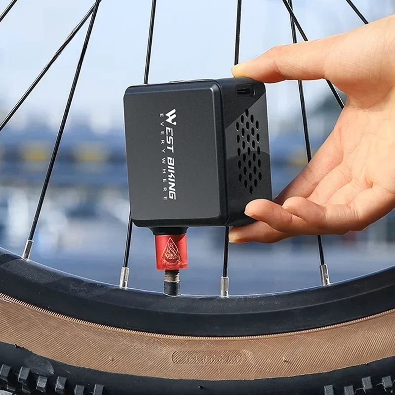 AliExpress West Biking WEST BIKING Mini Electric Bike Pump 150PSI Powerful Air Compressor Pressure Display Car Motocycle MTB Road Bike Tire Inflator