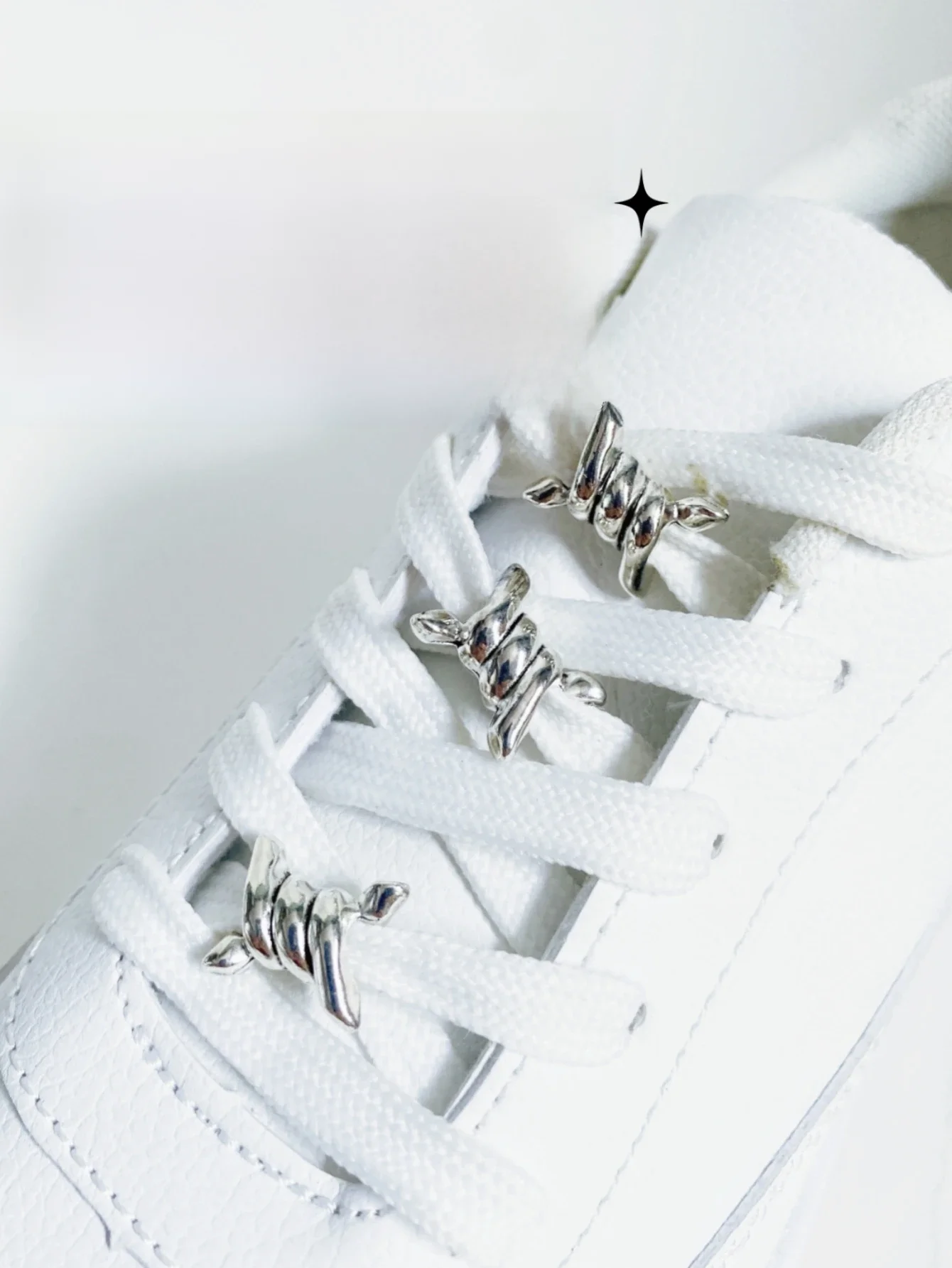 Bottes de Style Punk pour chaussures, 6 pièces, dentelle, boucle décorative en métal, accessoire détachable pour baskets et chaussures plates