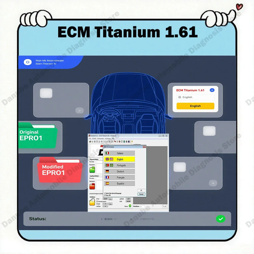 أحدث أدوات السيارات ECM Titanium 1.61 أدوات السيارات مع Windows 10 VMware KTAG KESS V2 ECU برنامج إصلاح - 18259 + 26000 برامج تشغيل