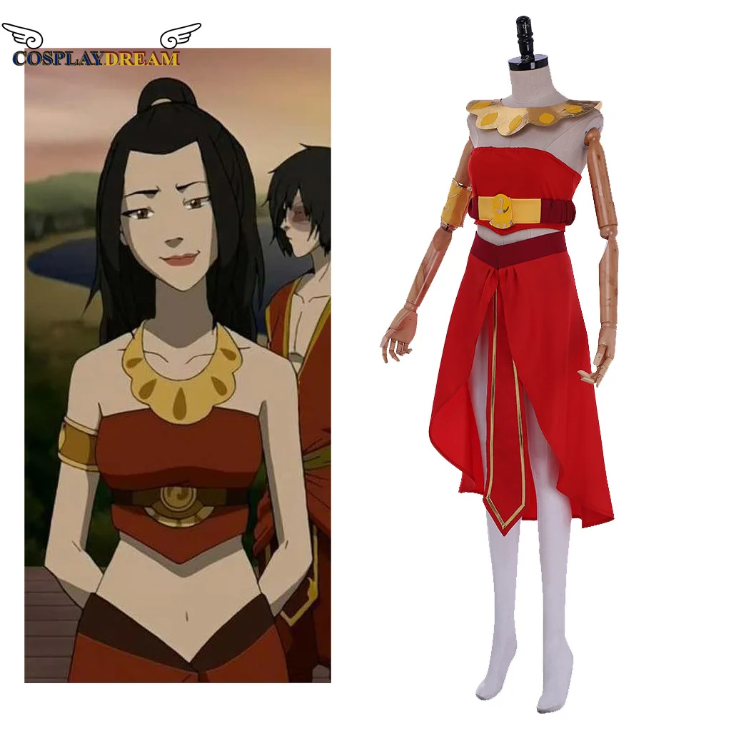 

Anime Cosplay Costume Sexy Wrap Bust and Skirt Accessories Ladies Halloween Azula Cosplay Princess Sexy Outfits