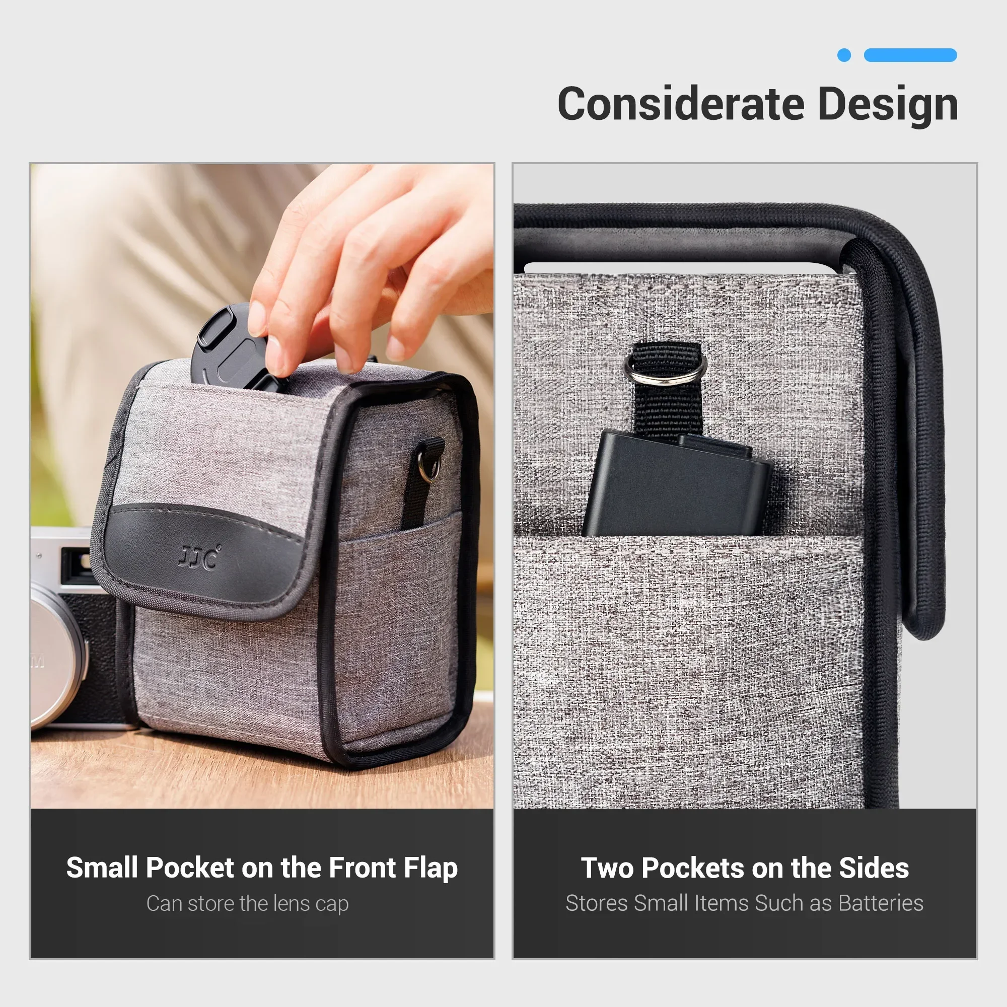 JJC Mirrorless Camera Pouch Case for Sony A6700 A6600 A6500 A6400 A6300 A6100 A6000 ZV1F ZV-1 ZV-E10 Ricoh GR3 HDF GR IIIx GRIII