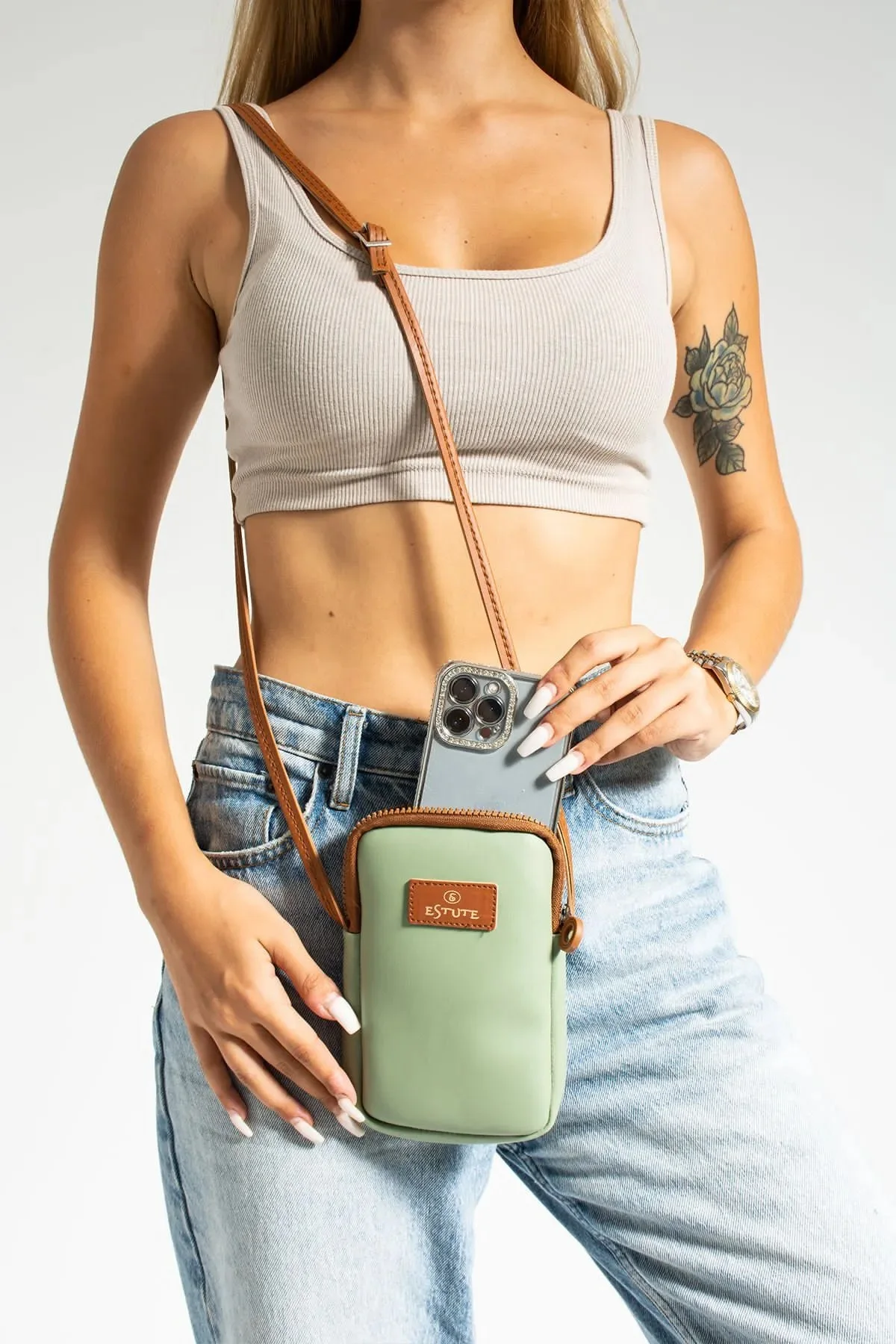 Unisex 2 Piece Adjustable Shoulder Bag with Phone Holder Ultra Light and Comfortable