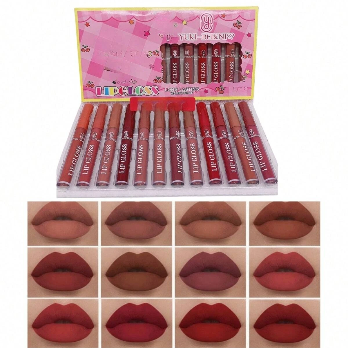 Set 12 Labiales Gloss Tipo Matte      A0997