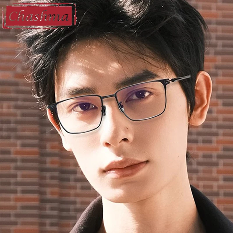 

Chashma Prescription Glasses Men Fashion Pure Titanium Eyewear Optical Top Quality Eyeglasses Frames for Recipe Myopia Spectacle