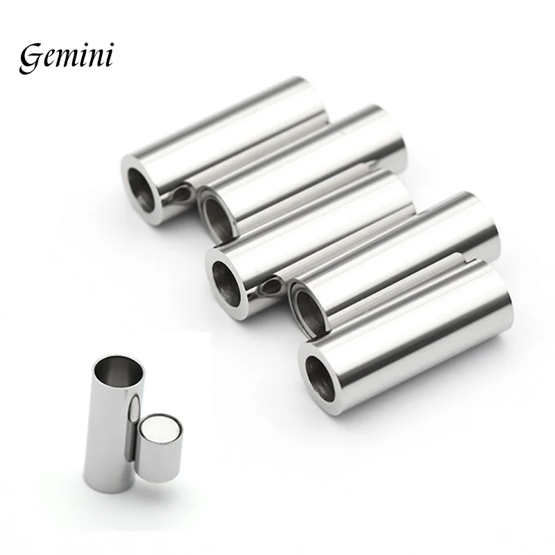 10pcs 5mm Original Color Stainless Steel Magnetic Clasps Bracelet Buckle Components Cylinder Fastener Jewelry Making Accessories